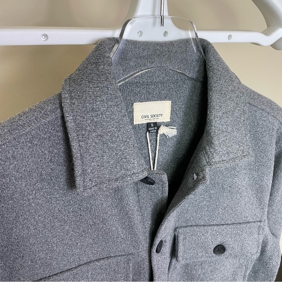 NWT Civil Society Durbin Men's Knit Relaxed Shirt Jacket Shacket Size S - Picture 2 of 10
